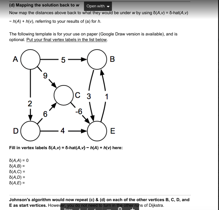 2 Pts Running Johnson S Algorithm This Is Si Chegg Com