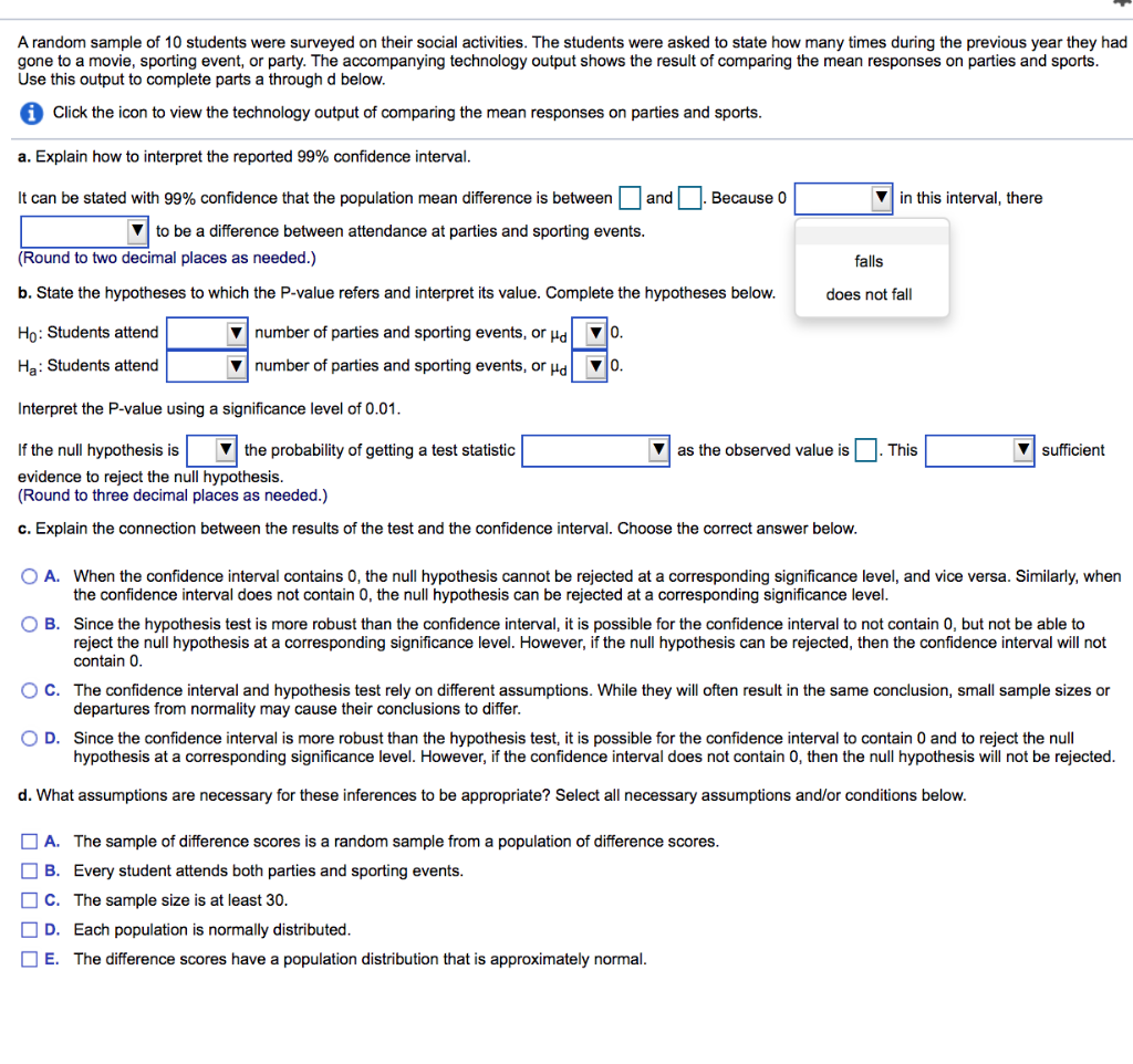 Solved A random sample of 10 students were surveyed on their | Chegg.com