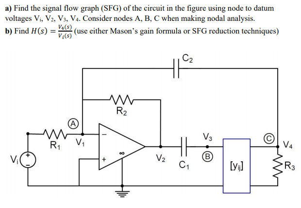 a) Find the signal flow graph (SFG) of the circuit in | Chegg.com