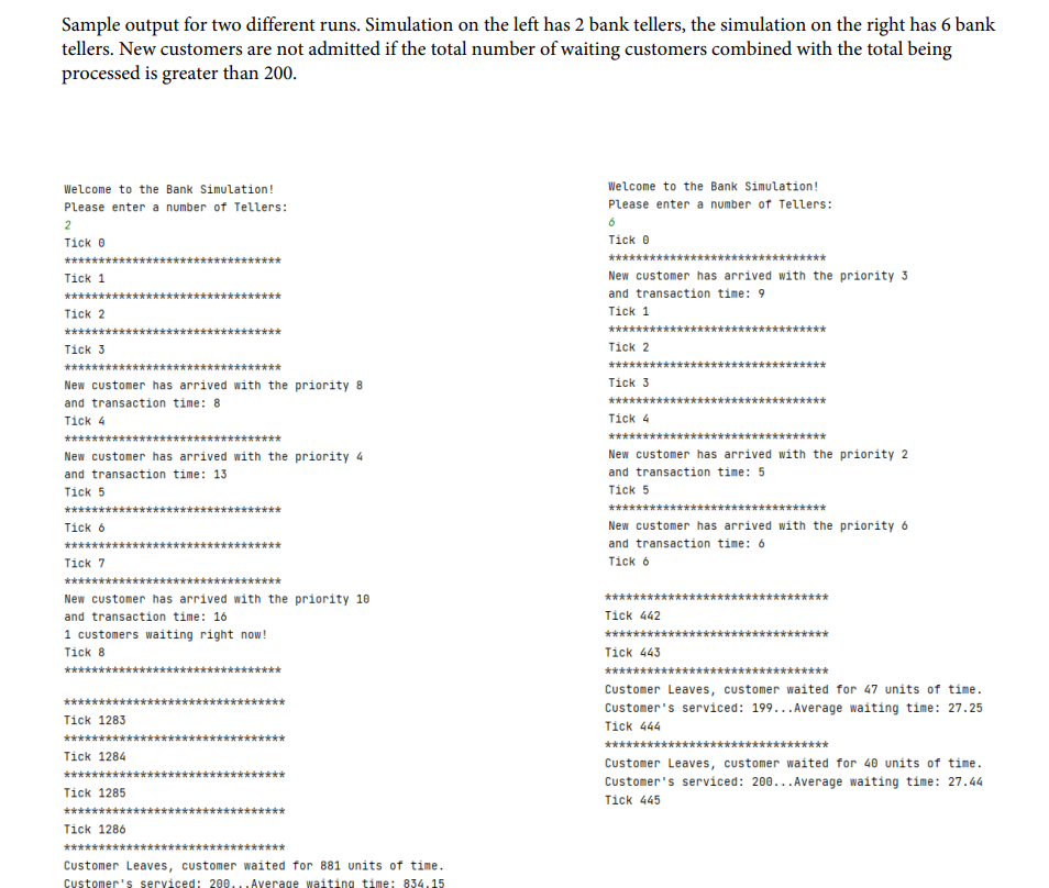 Solved In JAVA The simulation process involves handling | Chegg.com ...