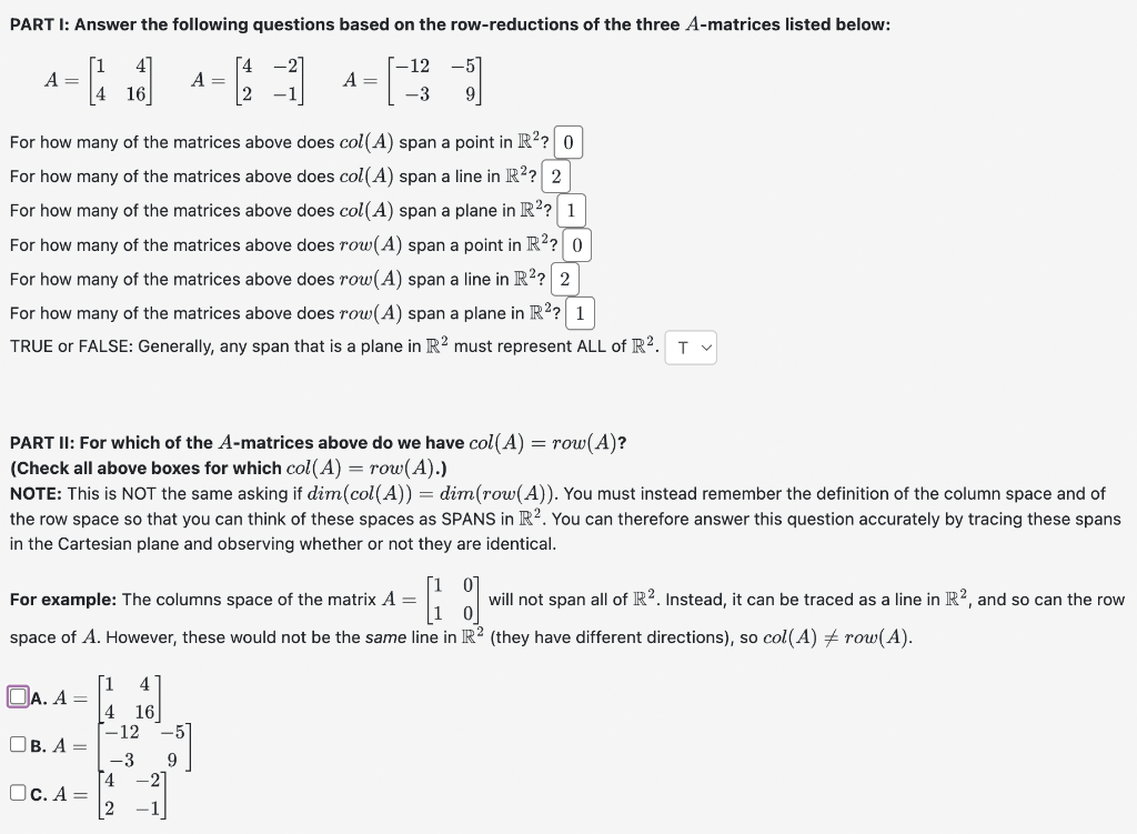 Solved A=[14416]A=[42−2−1]A=[−12−3−59] For how many of the | Chegg.com