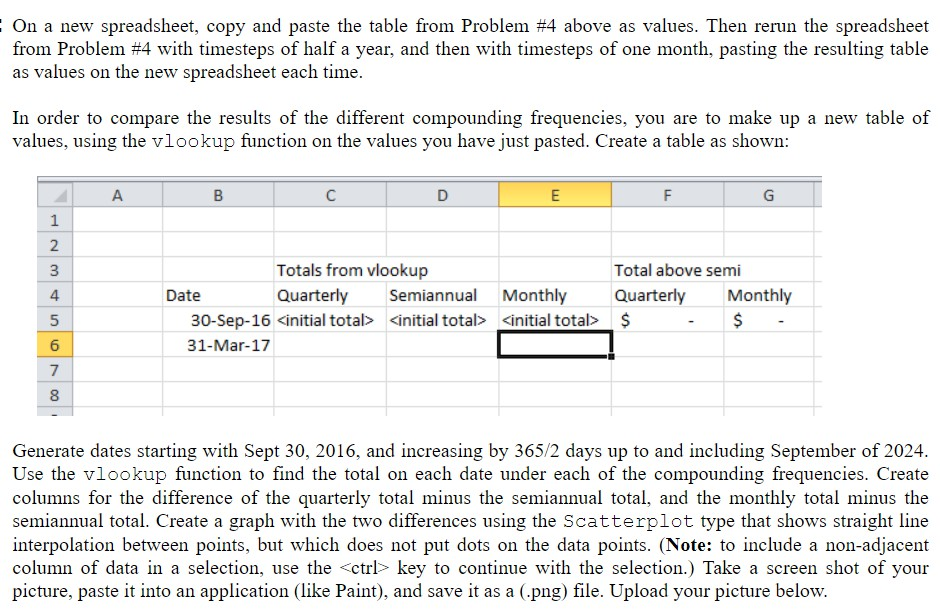 Solved On a new spreadsheet, copy and paste the table from | Chegg.com