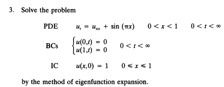 Solved 3. Solve the problem PDE BCs IC | Chegg.com