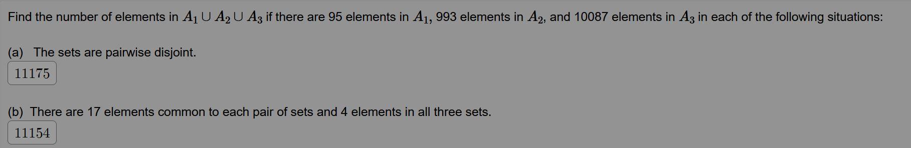 Solved Find the number of elements in A1∪A2∪A3 if there are | Chegg.com