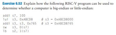 Solved Exercise 6.52 Explain how the following RISC-V