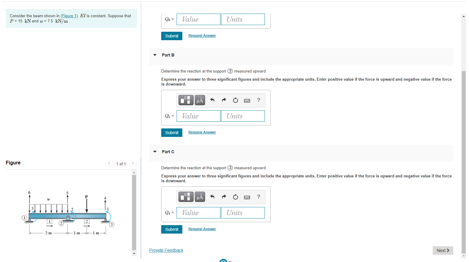 Solved Consider the beam shown in Figure 1). El is constant. | Chegg.com