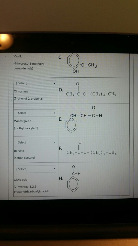 Solved Match the following name with the correct structure | Chegg.com