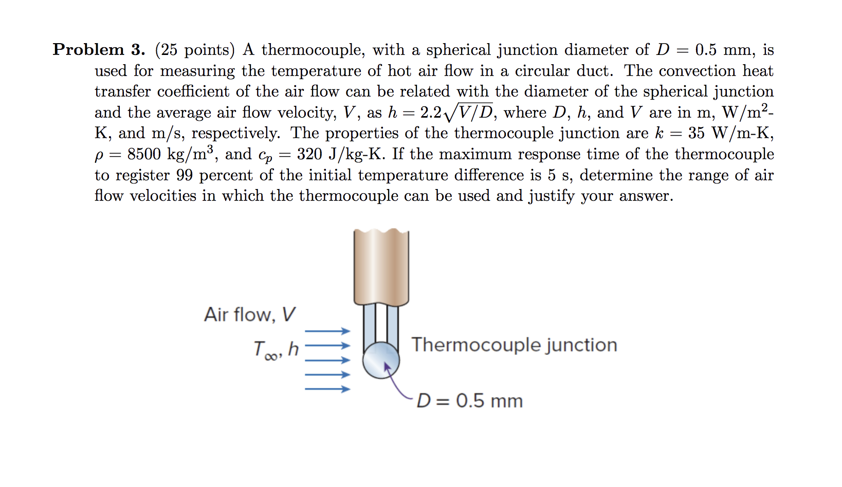 Solved Problem 3. (25 points) A thermocouple, with a