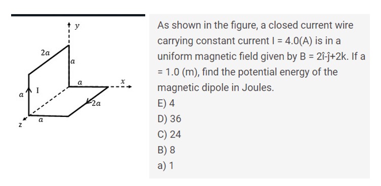 Solved As shown in the figure, a closed current wire | Chegg.com