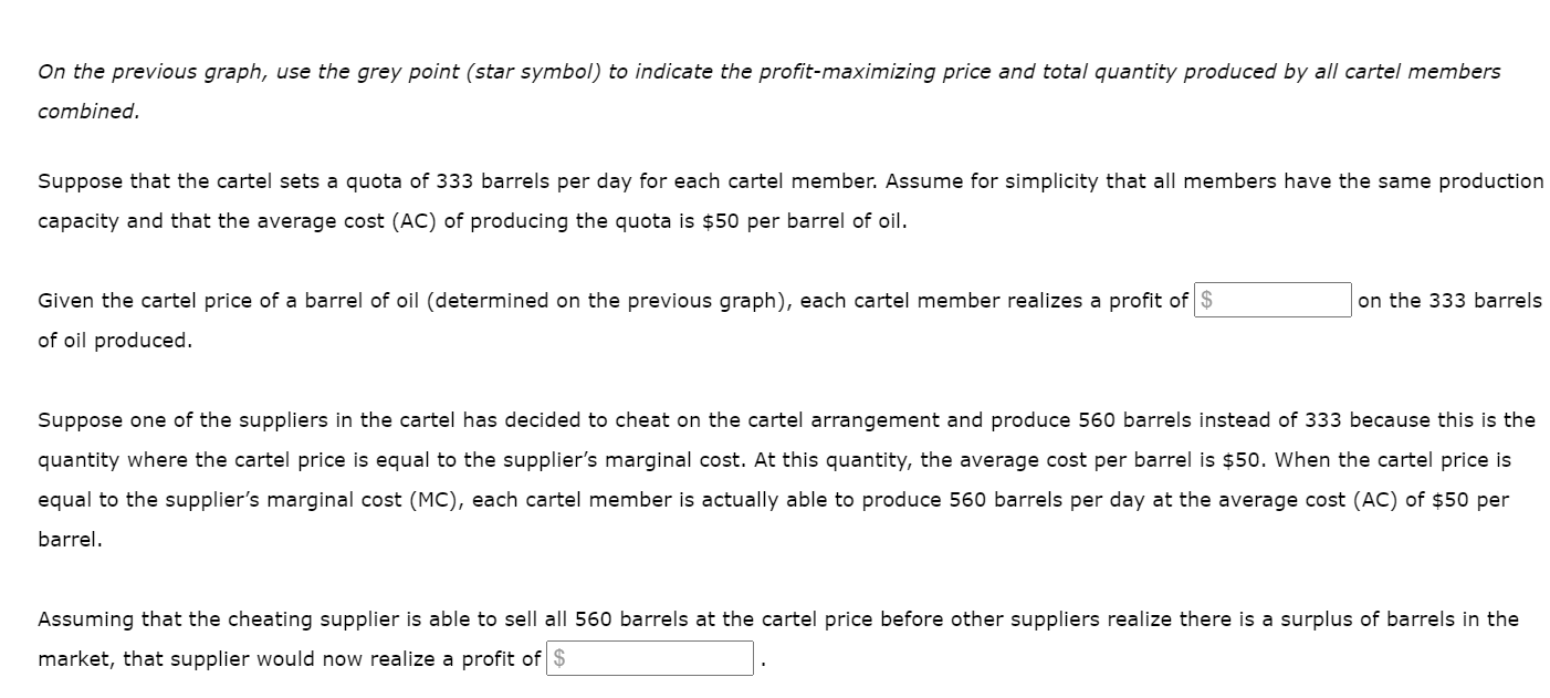 Solved 5. The oil cartel The Organization of Petroleum