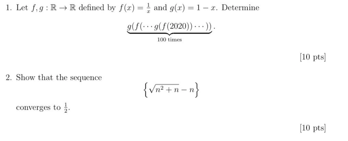 Solved 1 Let F G R R Defined By F X 1 And G X 1 Chegg Com