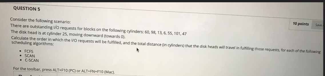 Solved QUESTION 5 10 points Save Consider the following | Chegg.com