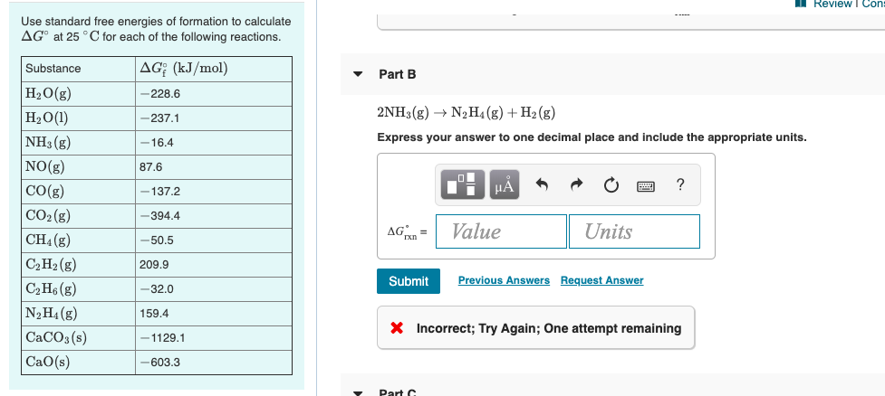 Solved Review I Con Use standard free energies of formation | Chegg.com
