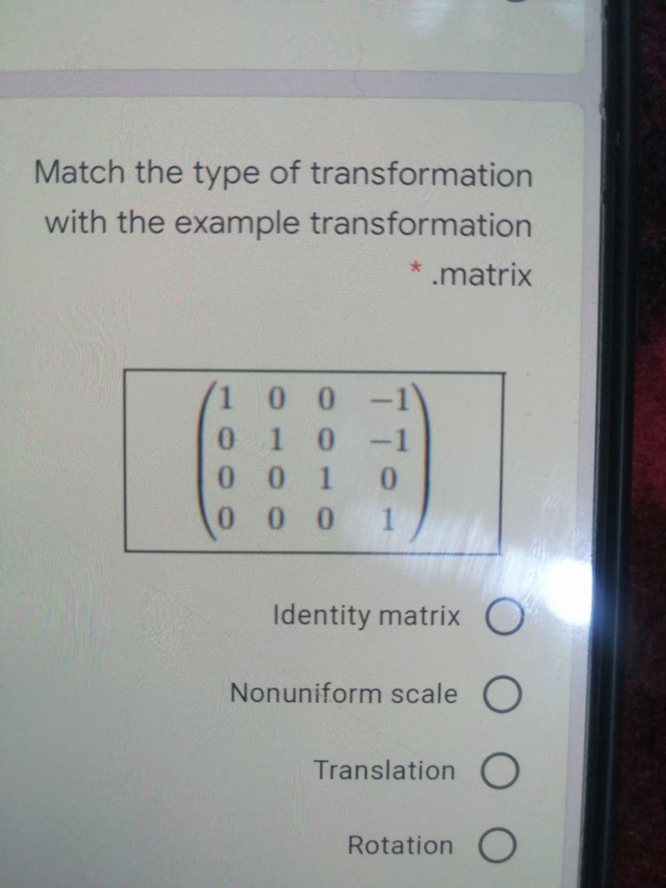 Solved Match the type of transformation with the example | Chegg.com