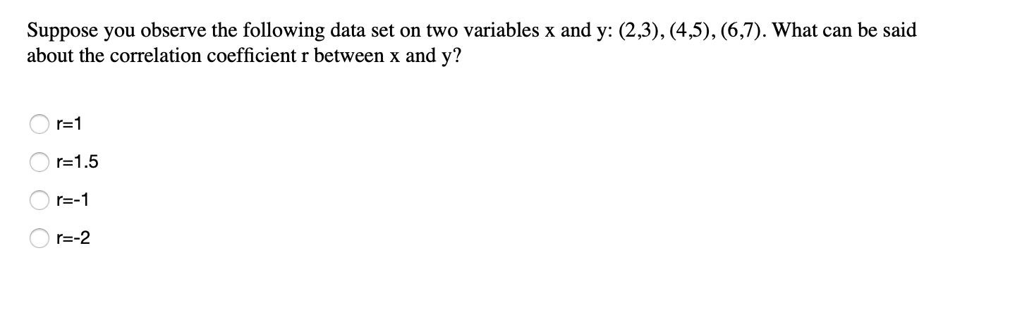 Solved Suppose you observe the following data set on two | Chegg.com