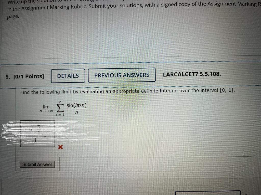 Solved Write up the sol in the Assignment Marking Rubric. | Chegg.com