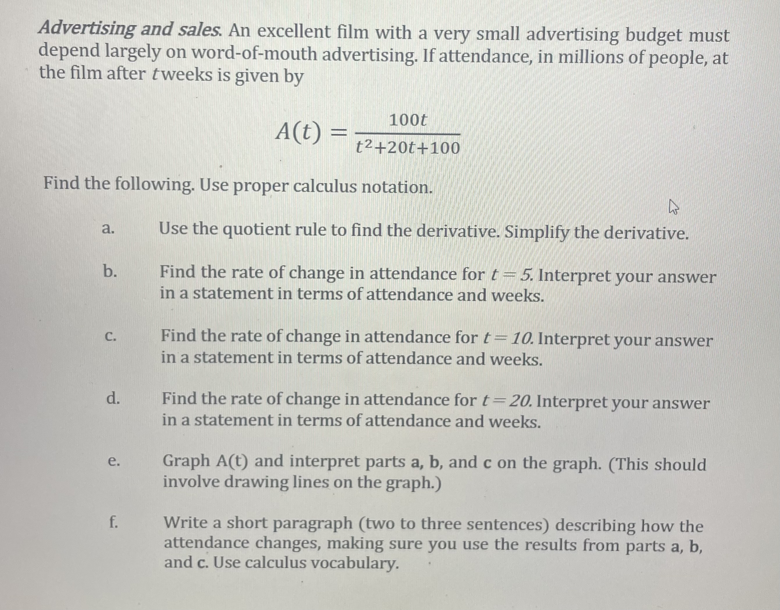 Solved Advertising and sales. An excellent film with a very | Chegg.com