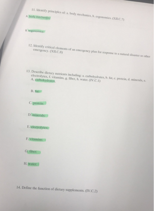 Solved 11. Identify principles of a. body mechanics, b.