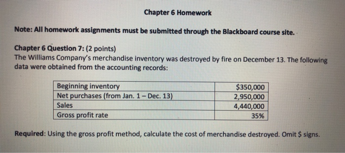 Solved Chapter 6 Homework Note: All Homework Assignments | Chegg.com