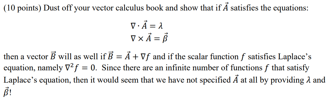 Solved 10 Points Dust Off Your Vector Calculus Book And Chegg Com
