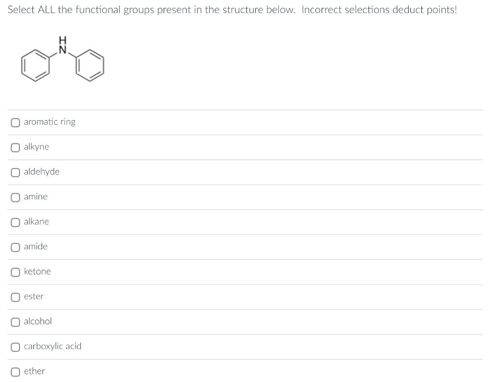 Solved Select ALL the functional groups present in the | Chegg.com