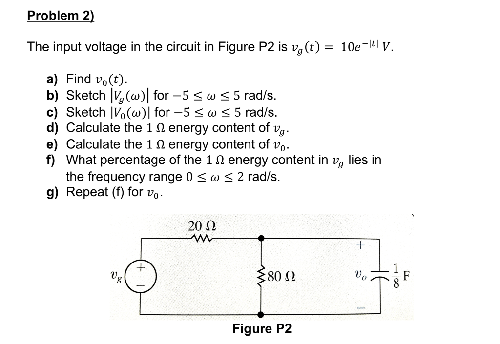 Solved Problem 2) The Input Voltage In The Circuit In Figure | Chegg.com