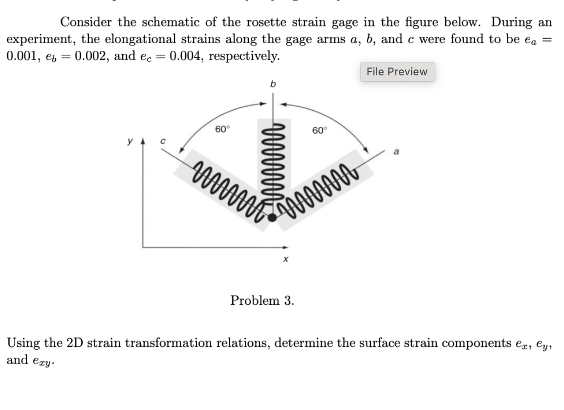 Solved Consider the schematic of the rosette strain gage in | Chegg.com