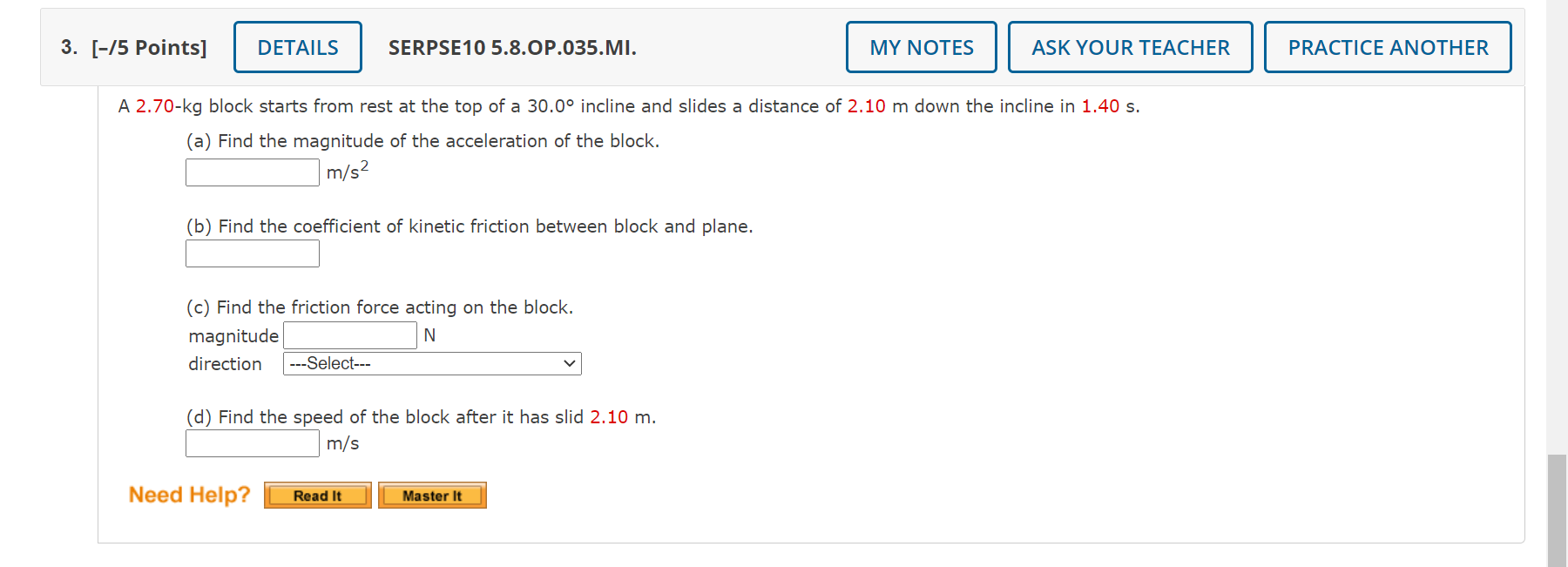 Solved 1. [-/2 Points] DETAILS SERPSE10 5.A.OP.043. MY NOTES | Chegg.com