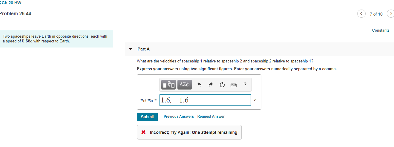 Solved Ch 26 HW Problem 26.44 7 of 10 Constants Two | Chegg.com