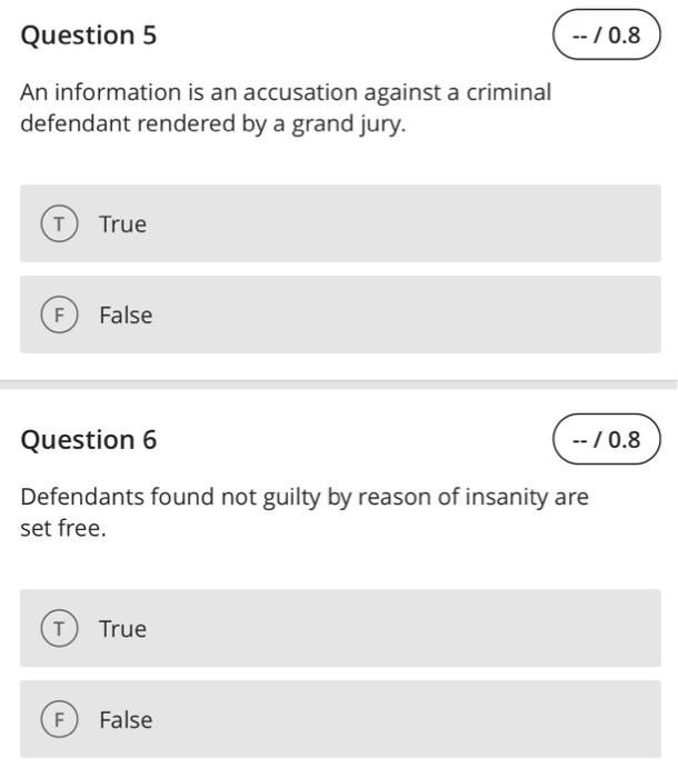 Solved Question 5 An Information Is An Accusation Against A | Chegg.com