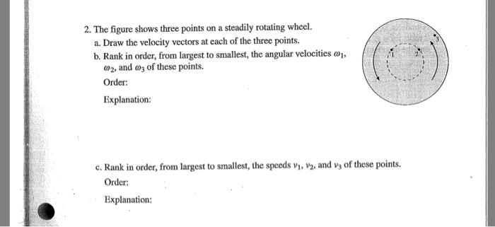 Solved 2. The figure shows three points on a steadily | Chegg.com