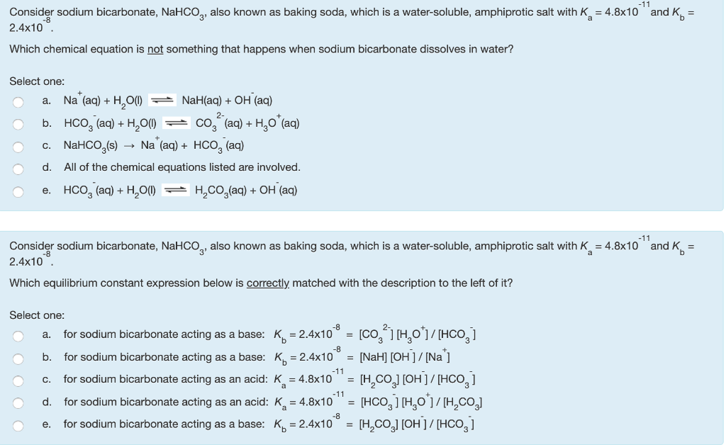 Chemical Equation For Water And Baking Soda Tessshebaylo