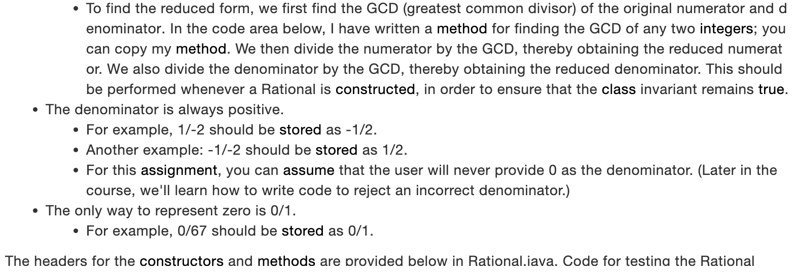 Solved Write a class named Rational for representing | Chegg.com