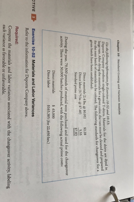 Solved Chapter 10 Standard Costing and Varlance Analysis | Chegg.com