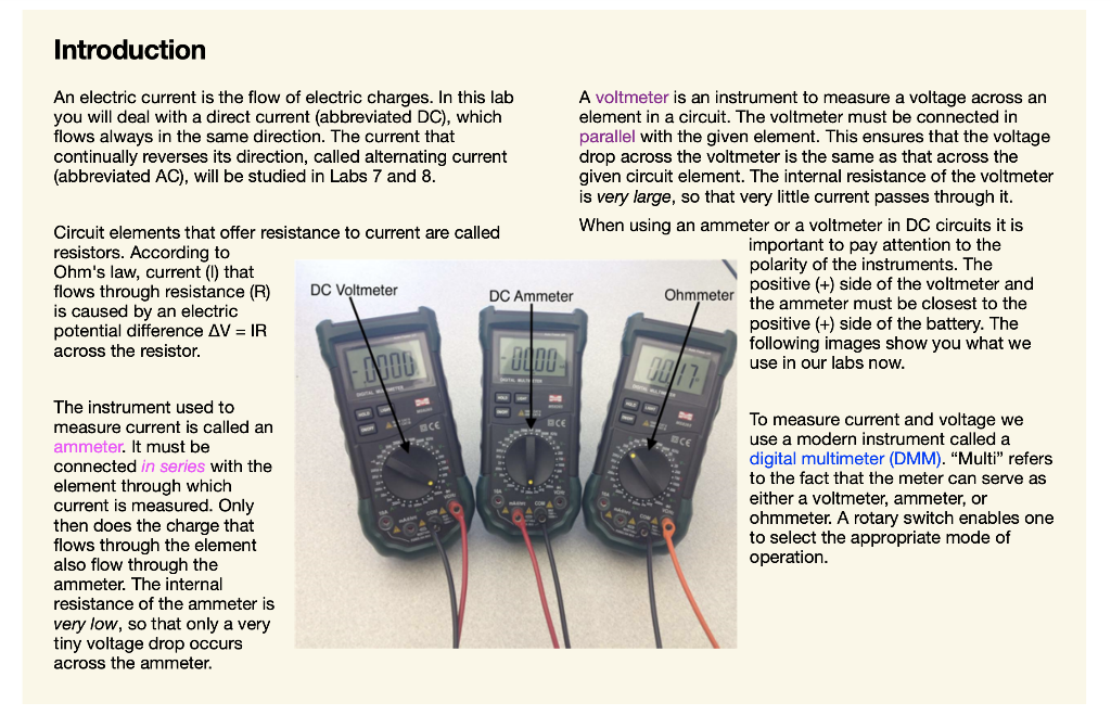 Solved Introduction An electric current is the flow of | Chegg.com