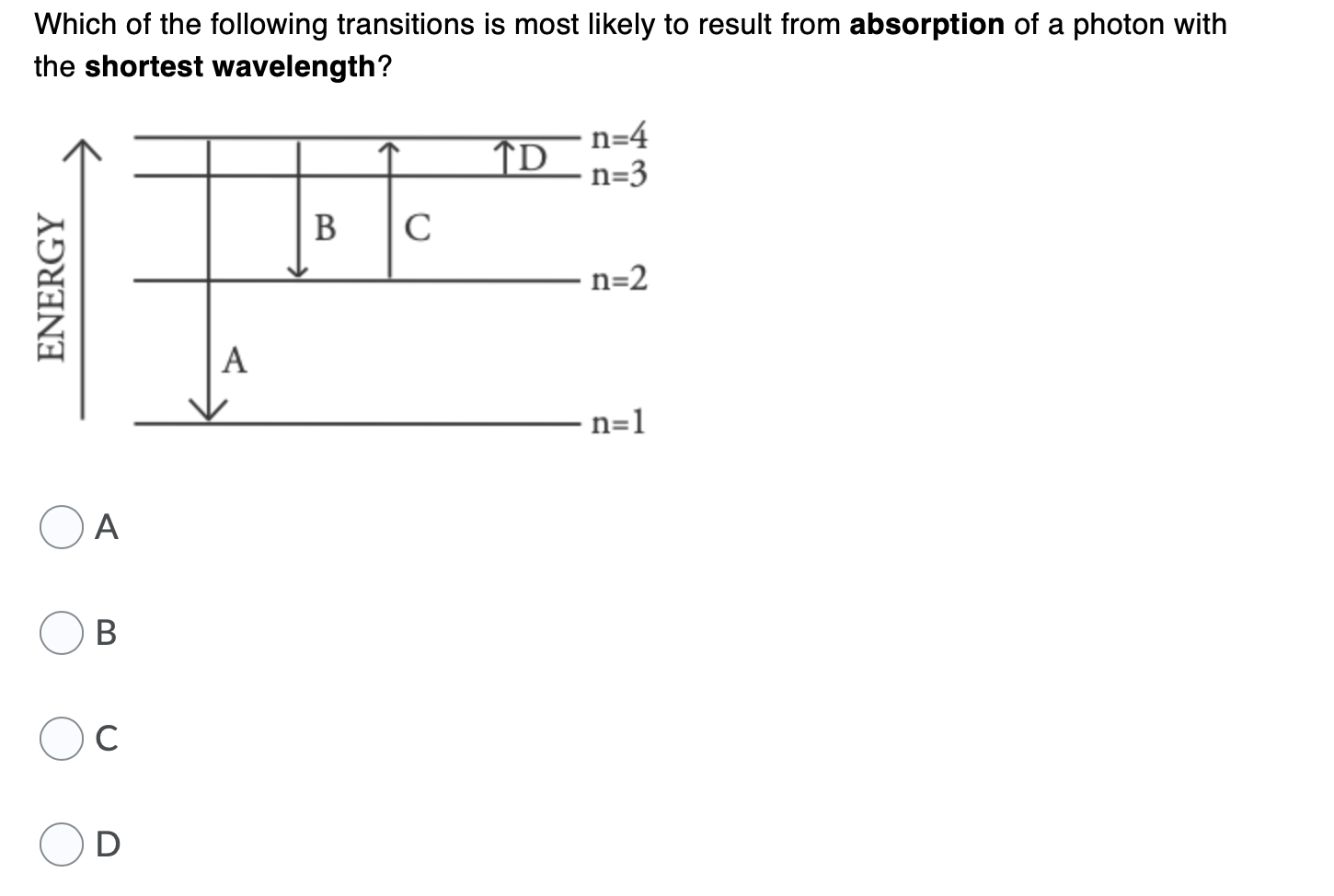 Solved Which of the following transitions is most likely to | Chegg.com