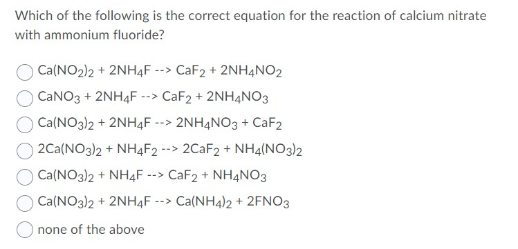 Which Of The Following Is The Correct Equation For Chegg 