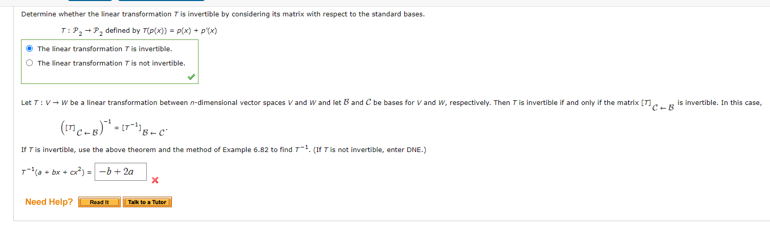 Solved Determine whether the linear transformation T is | Chegg.com