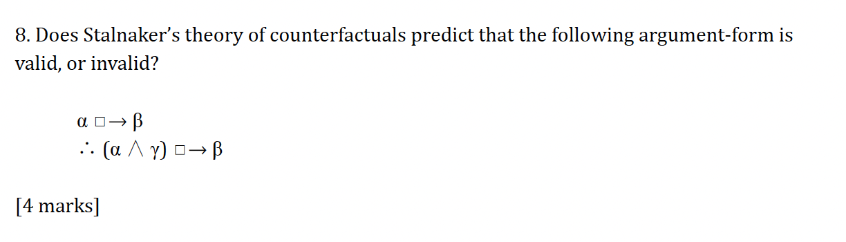 8. Does Stalnaker's theory of counterfactuals predict | Chegg.com