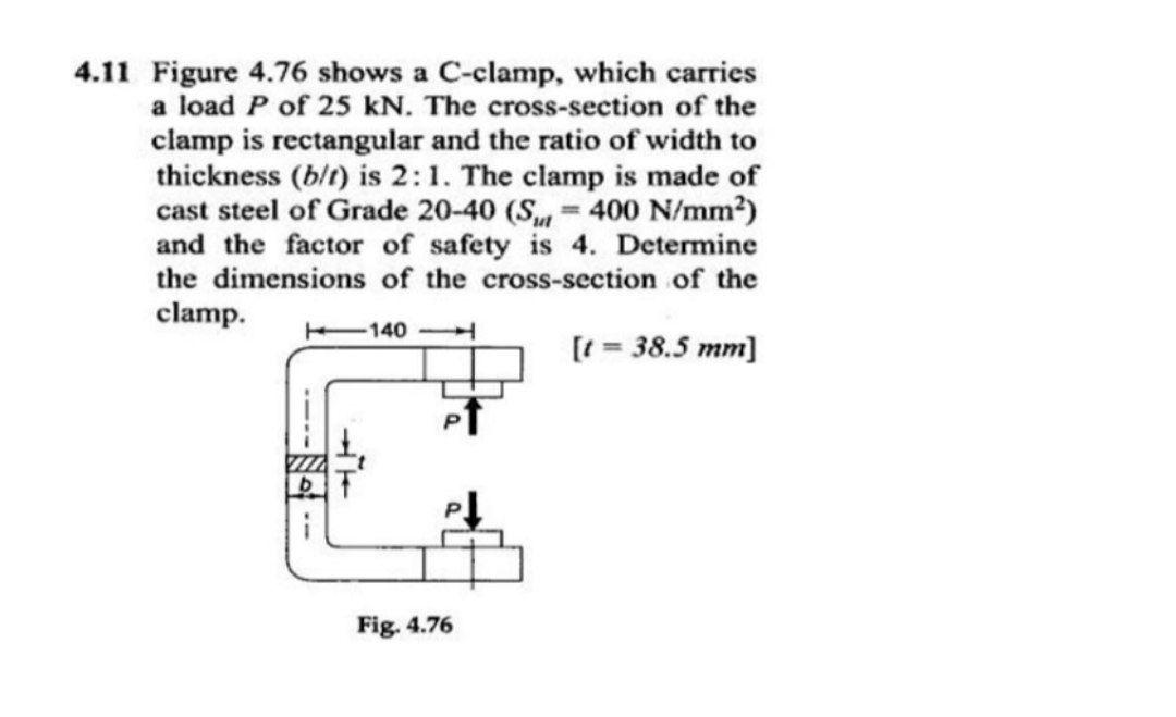 Solved The clamp shown in (Figure 1) has a rated load