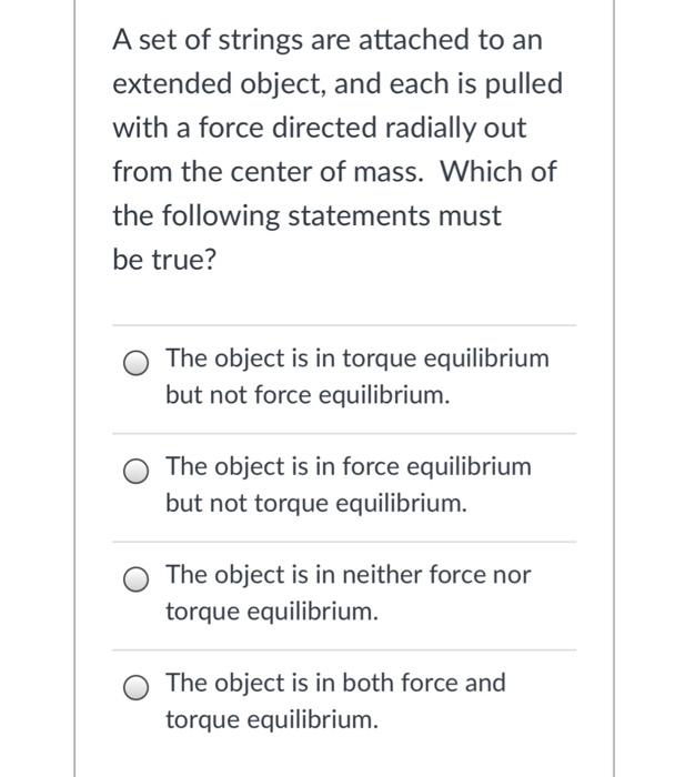 Solved A set of strings are attached to an extended object, | Chegg.com