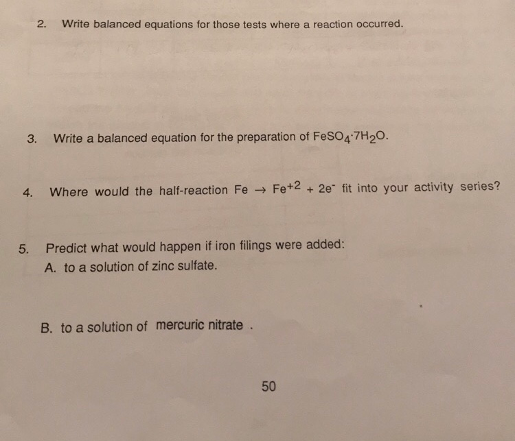 Solved The procedure and results for this experiment are | Chegg.com