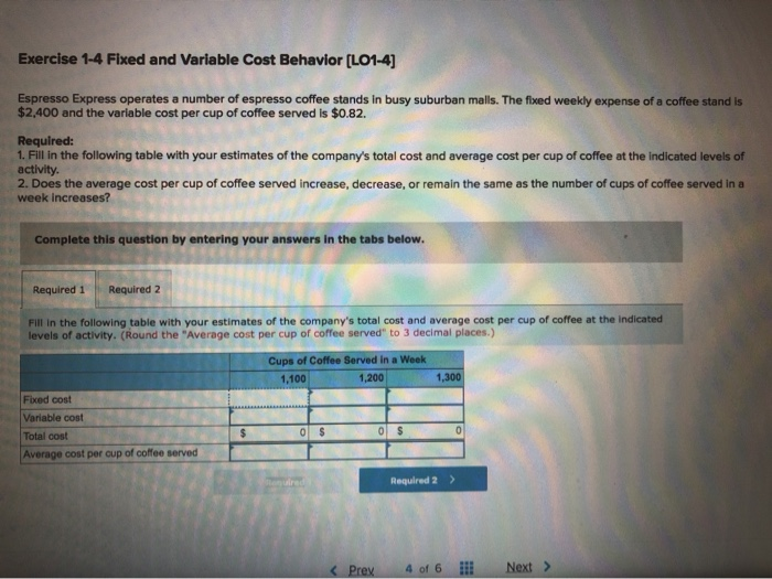 Solved Exercise 14 Fixed and Variable Cost Behavior [L014]