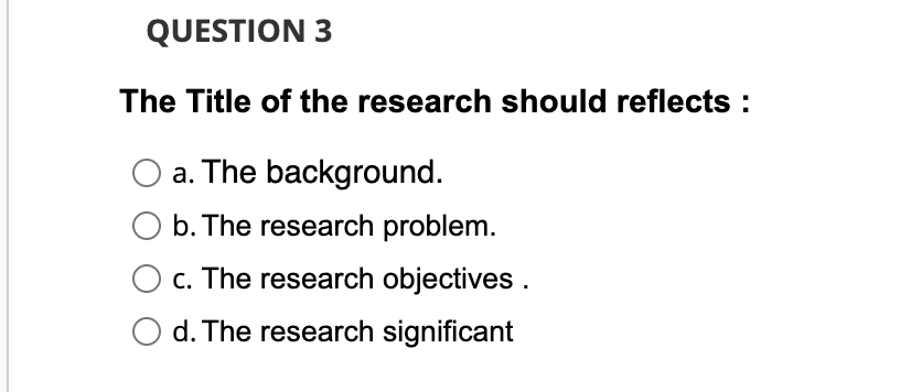 reflection about research title and its background