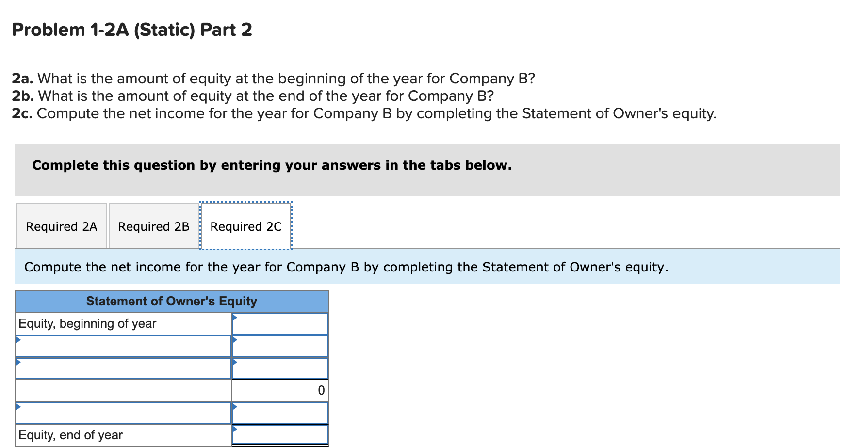 Solved ! Required Information Problem 1-2A (Static) | Chegg.com