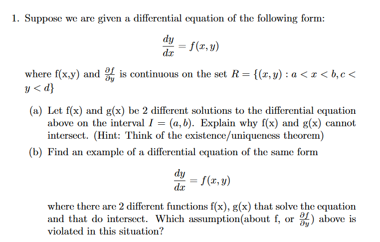 Solved Suppose we are given a differential equation of the | Chegg.com