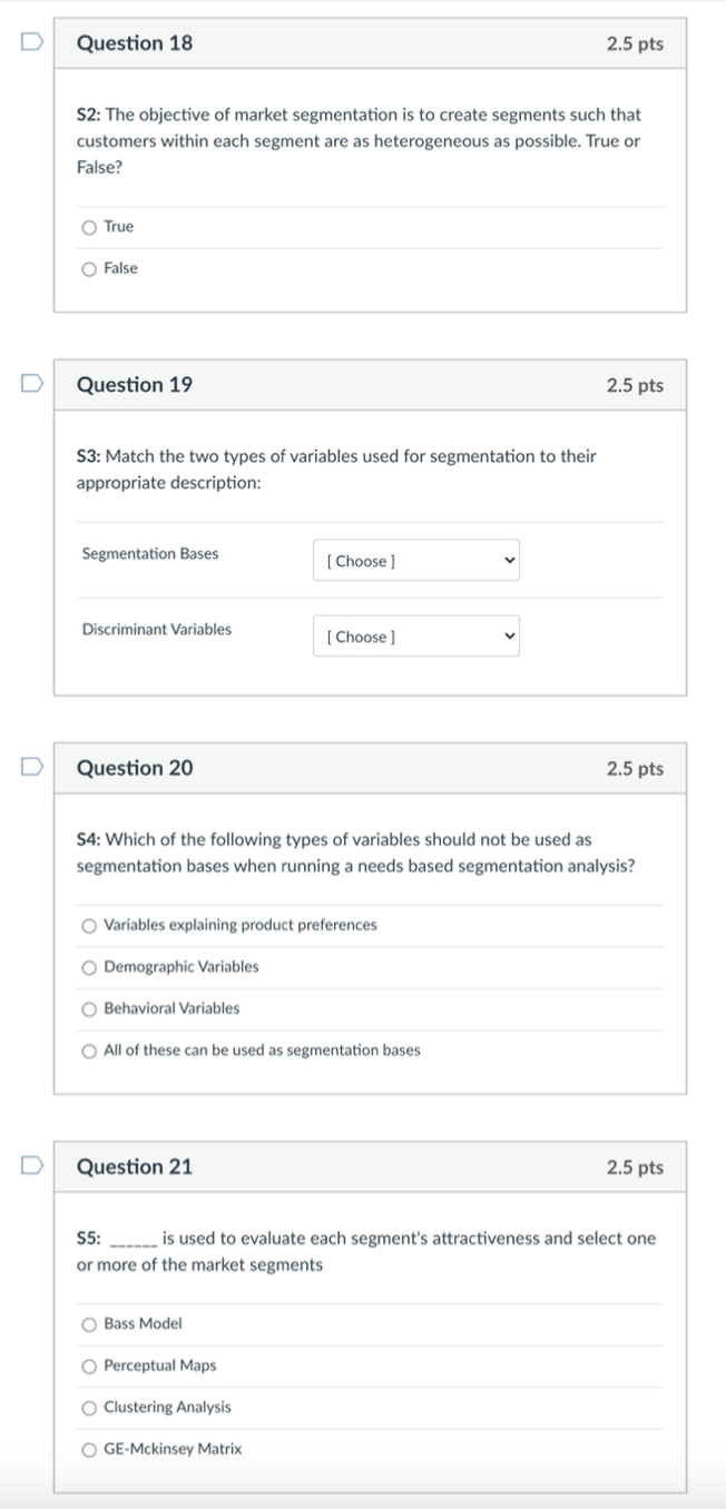 Solved Question 17 5 pts S1: Classify the following into | Chegg.com