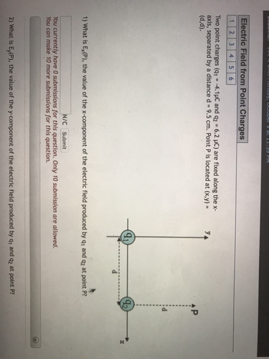 Solved Electric Field from Point Charges 12 34 5 Two point | Chegg.com