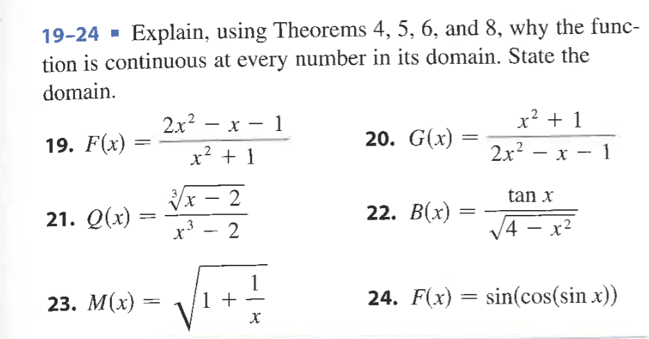 Solved 19 24 Explain Using Theorems 4 5 6 And 8 Why 7676