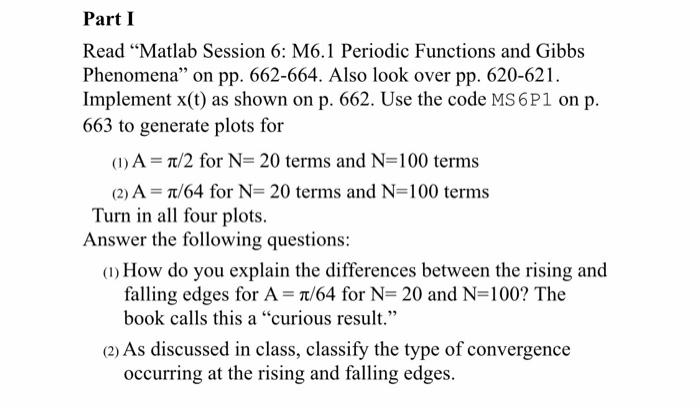 Read “Matlab Session 6: M6.1 Periodic Functions and | Chegg.com